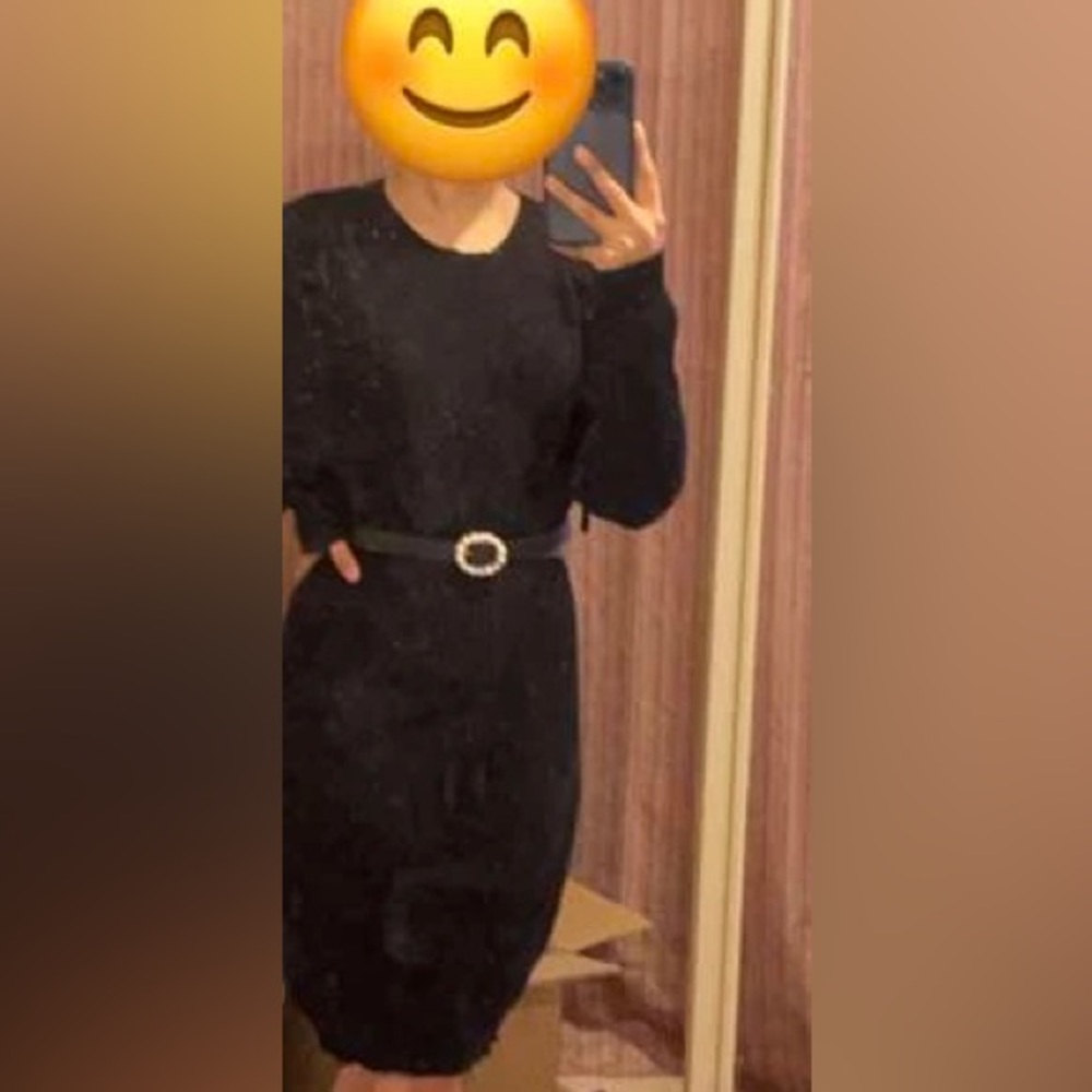 Solid Drawstring Bodycon Sweater Dress - image 3